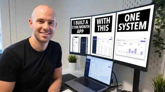 AI-generated founder thumbnail about a $10K a month app, made with Thumbo
