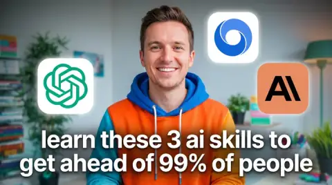 AI-generated educational thumbnail about AI skills, made with Thumbo