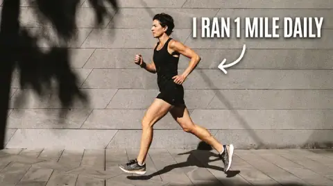 Clean single-subject thumbnail of a runner - short-form challenge style