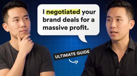 YouTube-strategy thumbnail with a bold speech-bubble headline