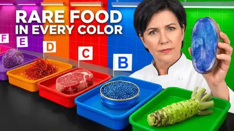 Colorful food-challenge thumbnail - one of the real examples inside the ideas guide