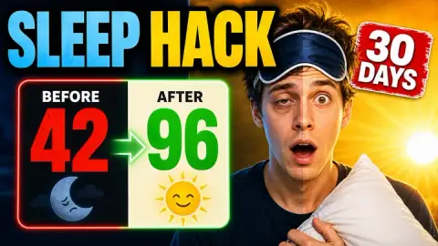 16:9 AI cover about a 30-day sleep hack made with Thumbo; Shorts mode renders the same style in 9:16